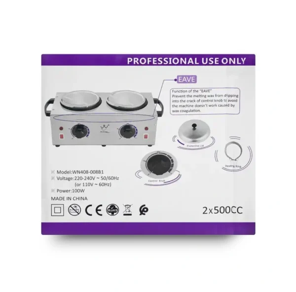 Konsung Beauty Professional Stainless Steel Double Wax Heater
