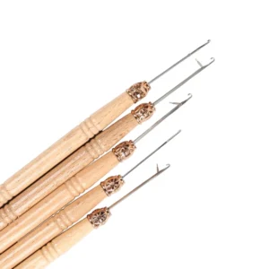 Micro Ring Beads Hook Needle – Wooden Handle Latch Hook - 12pcs