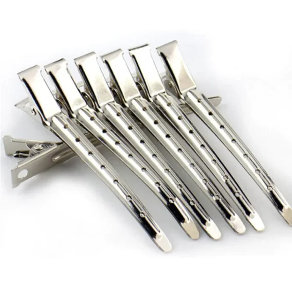 12PCS Metal Hair Clips Set – Single Prong Curl & Duckbill Clips for Sectioning