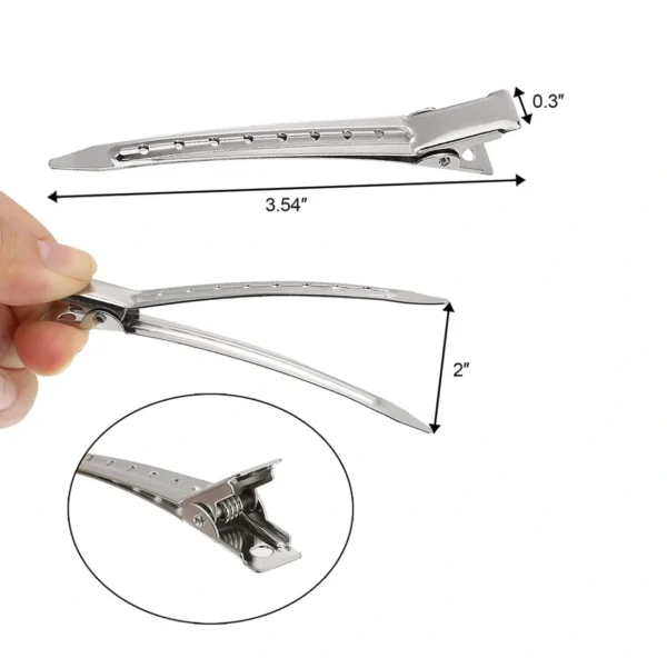 12PCS Metal Hair Clips Set – Single Prong Curl & Duckbill Clips for Sectioning