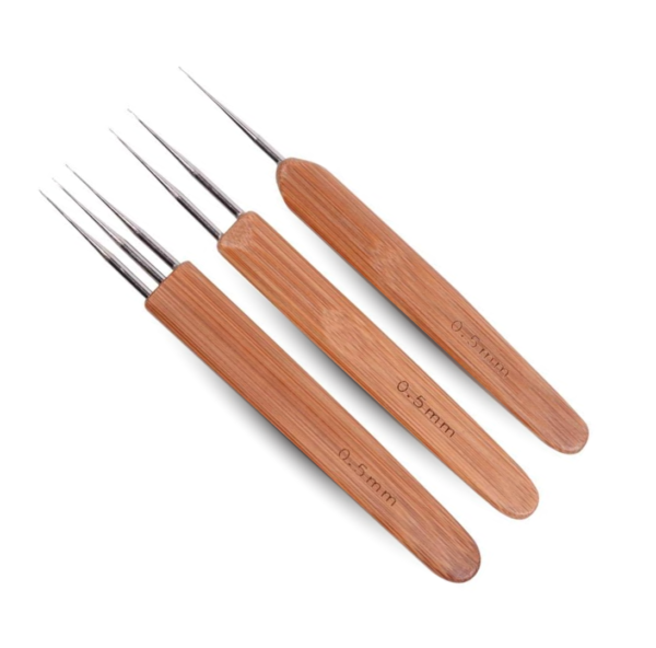 Bamboo Crochet Needle for Dreadlocks & Wig Making – With 1/2/3 Hook Options