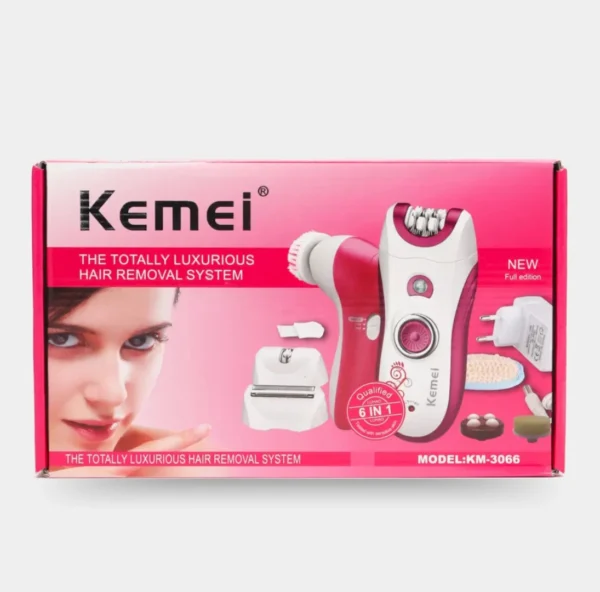 Kemei KM-3066 6-in-1 Epilator Hair Removal System – Multifunctional Grooming & Smooth Skin Care