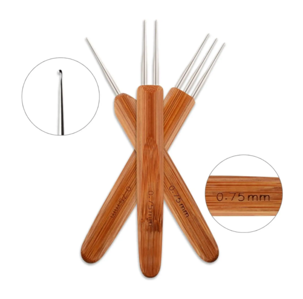 Bamboo Crochet Needle for Dreadlocks & Wig Making – With 1/2/3 Hook Options