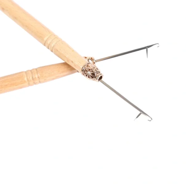 Micro Ring Beads Hook Needle – Wooden Handle Latch Hook - 12pcs