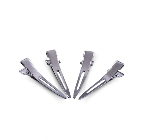 12PCS 4.5cm Silver Single Prong Curl Clips – Metal Alligator Hair & Sectioning Clips