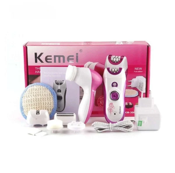 Kemei KM-3066 6-in-1 Epilator Hair Removal System – Multifunctional Grooming & Smooth Skin Care