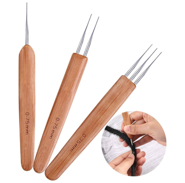 Bamboo Crochet Needle for Dreadlocks & Wig Making – With 1/2/3 Hook Options