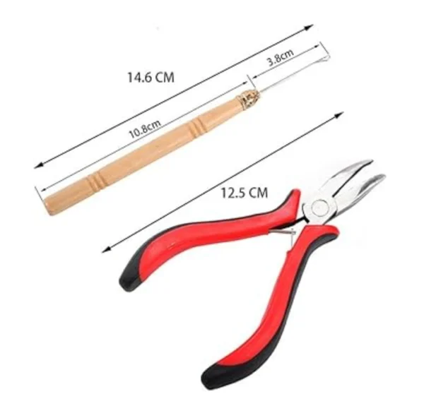 Curved Micro Ring Hair Extension Pliers - 5''125mm - with Pulling Needle
