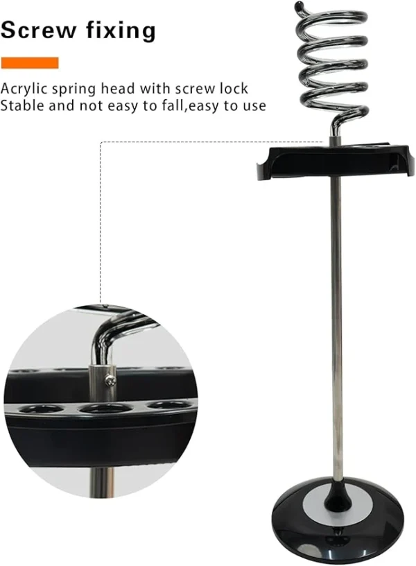 Twisty Style Hair Dryer Stand – Crystal Acrylic Top Holder with Tray