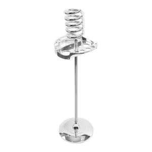 Heavy-Duty Hair Dryer Holder – Stable Silver Salon Organizer with Tray