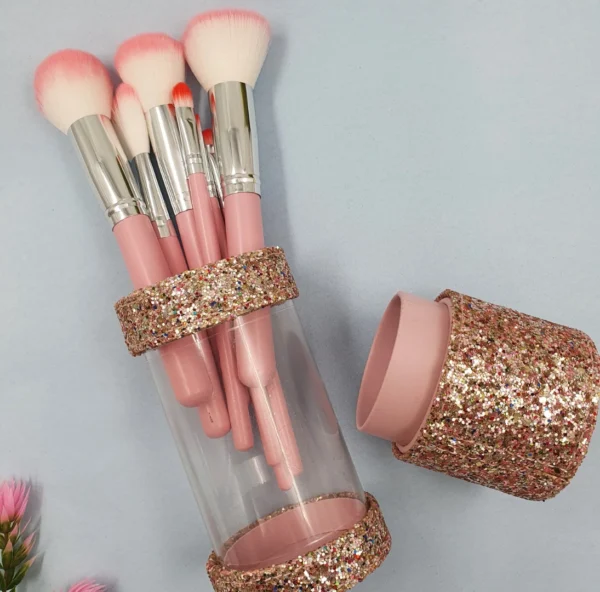 12-Piece Makeup Brush Set with Chic Storage Barrel