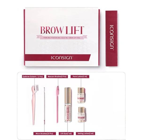 ICONSIGN Brow Lift Kit Upgrade – Includes 5ml Perm & Fixation Solutions, 7ml Adhesive