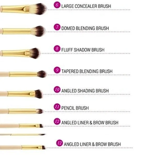 12-Piece Professional Makeup Brush Set with Stylish Storage Bucket