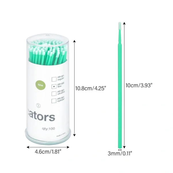 Disposable Micro Applicators (PP902 Fine Green) - 100pcs