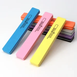 Square Sponge Nail Buffer 100/180 – Double-Sided Emery Sanding Block