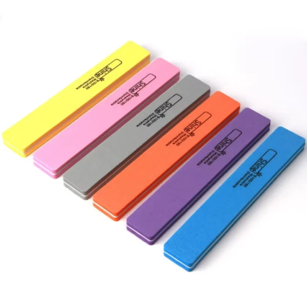 Square Sponge Nail Buffer 100/180 – Double-Sided Emery Sanding Block