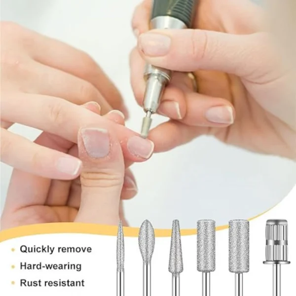 Professional Nail Drill Bits Set – 6pcs 3/32" Bits + 6 Sanding Bands