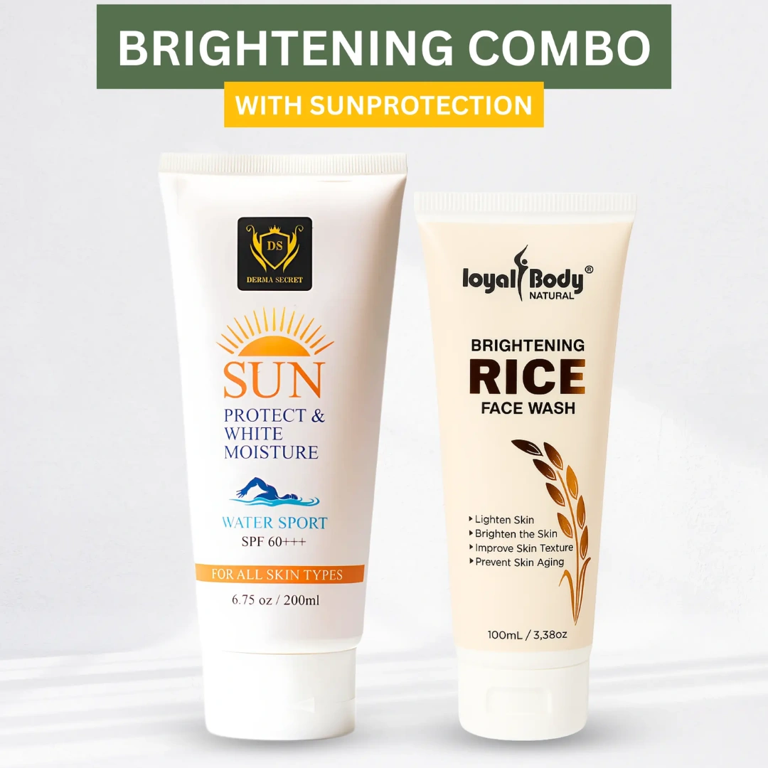 Brightening Rice Facewash with SPF 60 Sunblock Combo