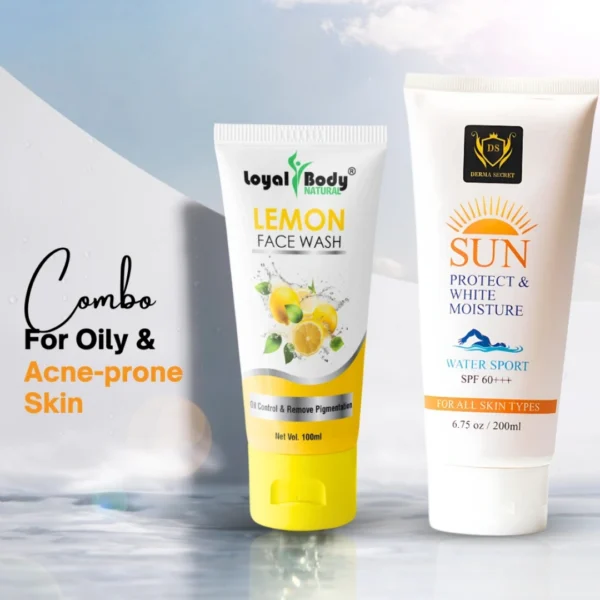 Lemon Face Wash With SPF 60 Sunscreen Combo For Acne-Prone Skin