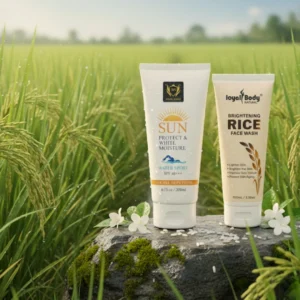 Brightening Rice Facewash with SPF 60 Sunblock Combo