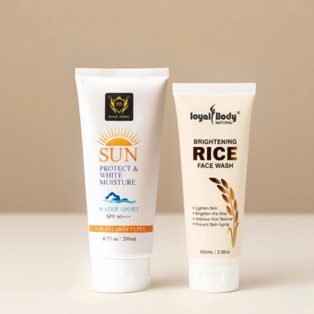 Brightening Rice Facewash with SPF 60 Sunblock Combo