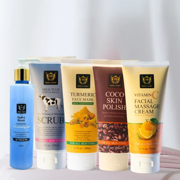 Derma Secret Whitening Facial Kit (5 Steps) – Brighten, Nourish & Glow Naturally
