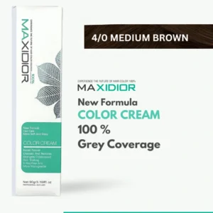 Maxidior Hair Color – Medium Brown 4/0 (Ammonia-Free, 90G)